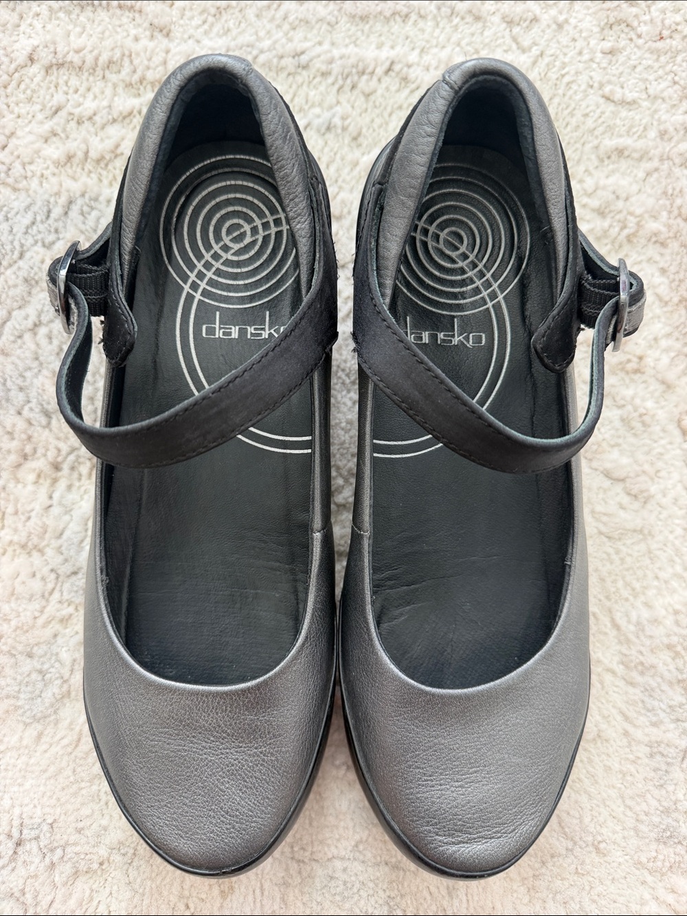 Dansko Women's Black and Gray Mary Jane Clog